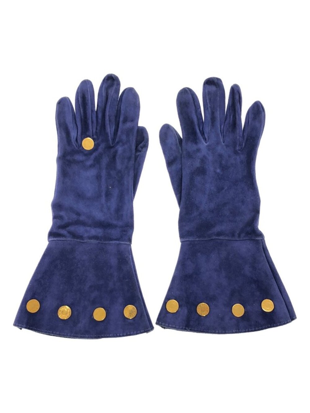 Hermes Series Coin Leather Gloves Blue